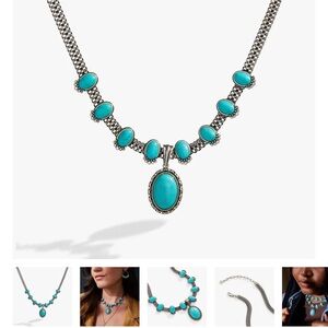 Turquoise and Silver Statement Necklace